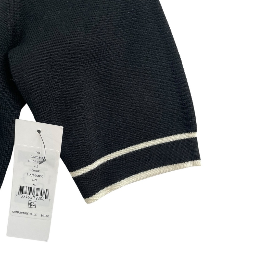 DKNY 2-PIECE SET Knit Slit Skirt & Shirt Black Eggnog Size XS MSRP$148 NWT - Picture 8 of 11